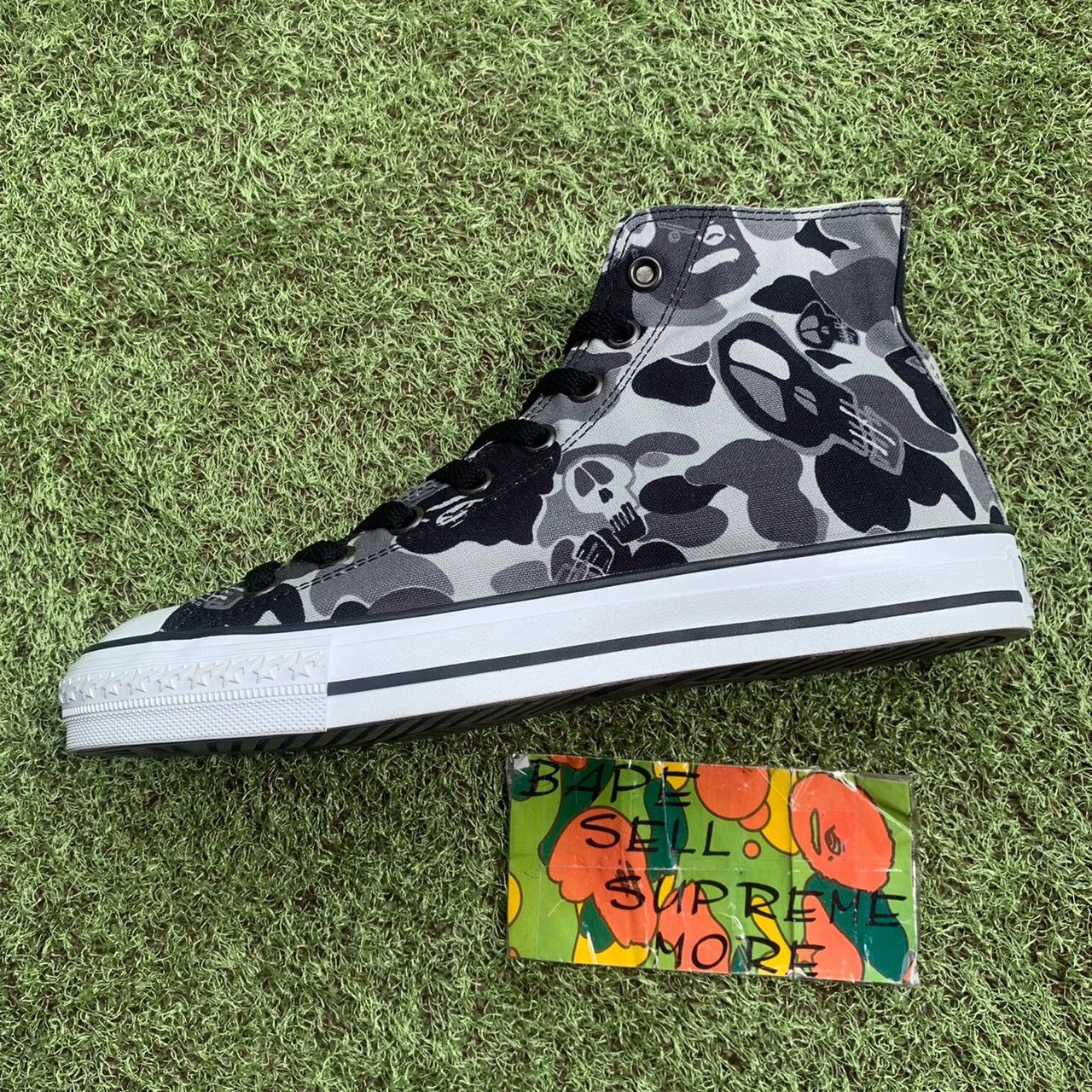 BAPE x stussy canvas gray camo