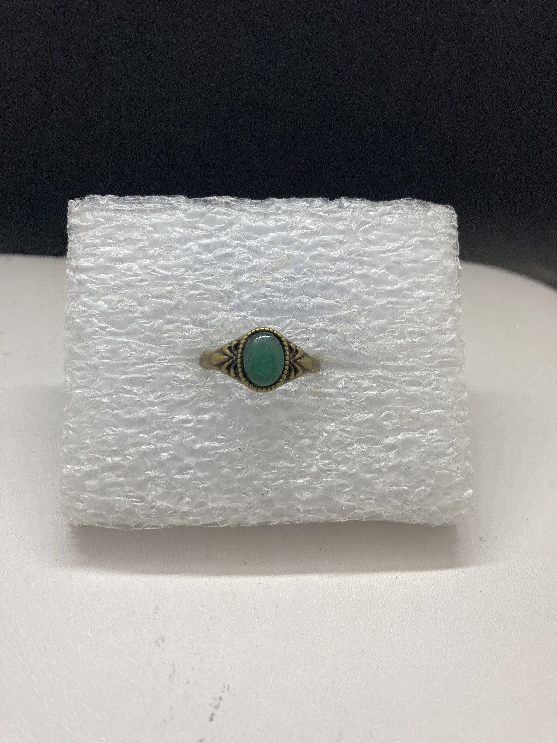 Small Jade Bronze Ring - Size 6