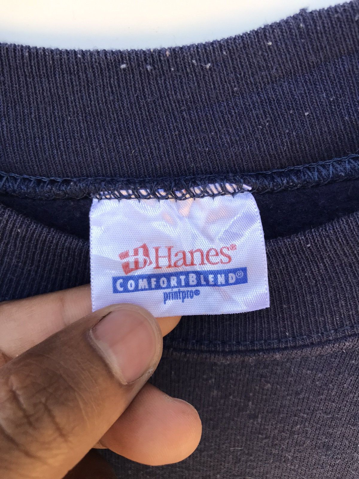 Hanes × Vintage Vintage 90s Hanes Sweatshirt Embroidered Flag America Logo Size US L / EU 52-54 / 3 - 2 Thumbnail