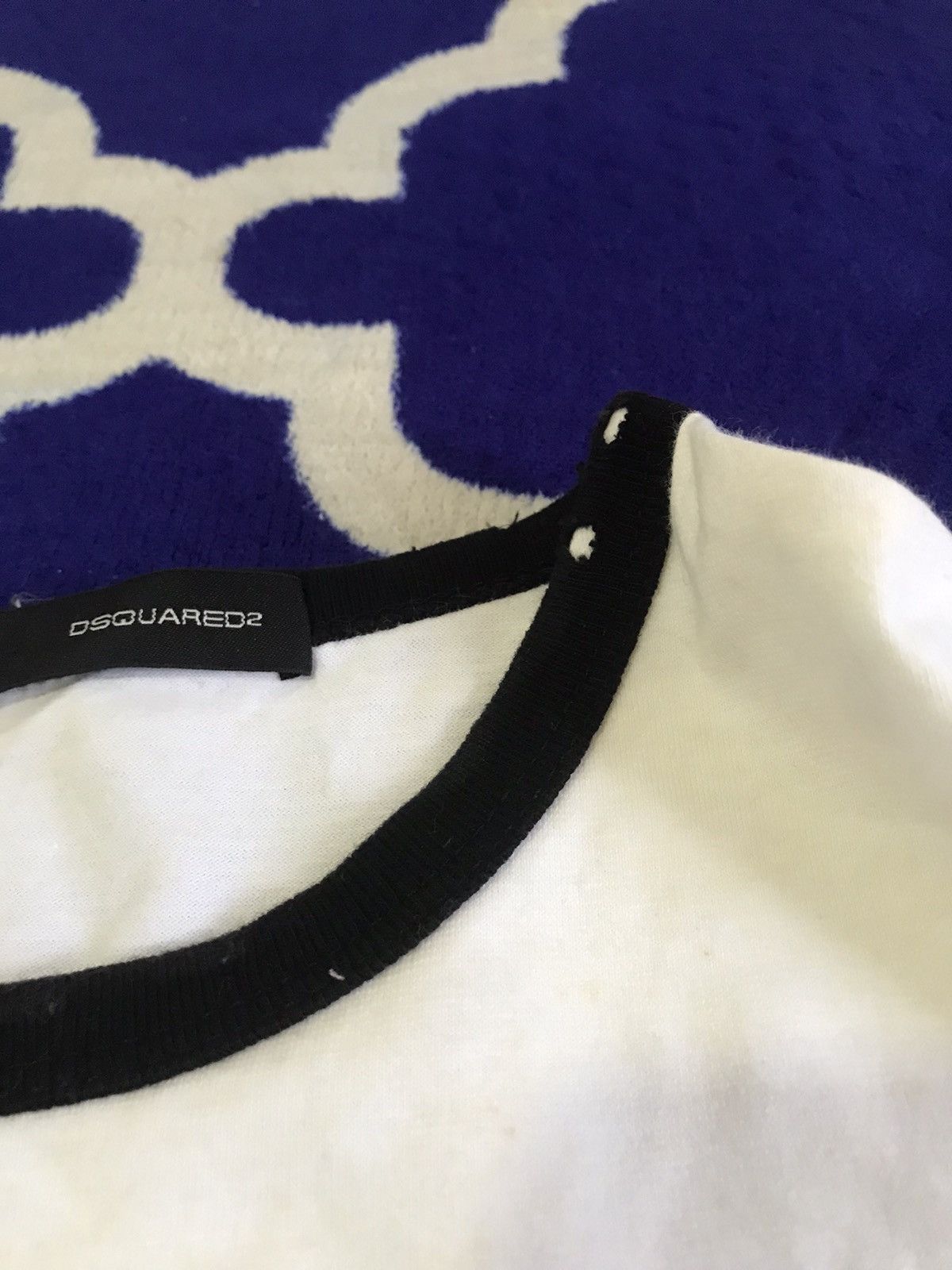 Designer × Dsquared2 Dsquared2 distressed Design ringer shirt Size US XL / EU 56 / 4 - 7 Thumbnail