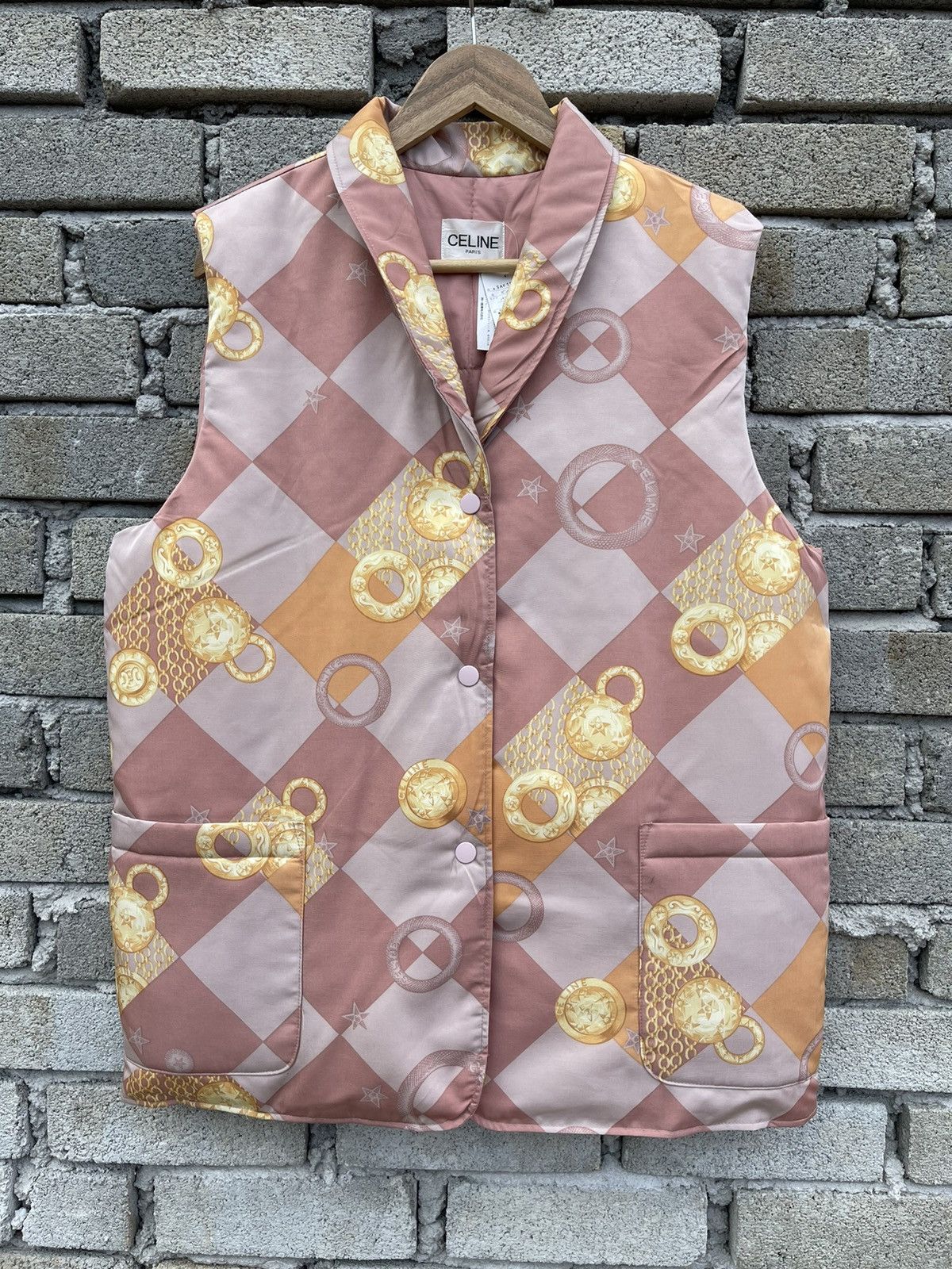 Celine Celine Paris Fullprint Baroque Puffer Vest 🔥Rare Design Size US L / EU 52-54 / 3 - 11 Thumbnail