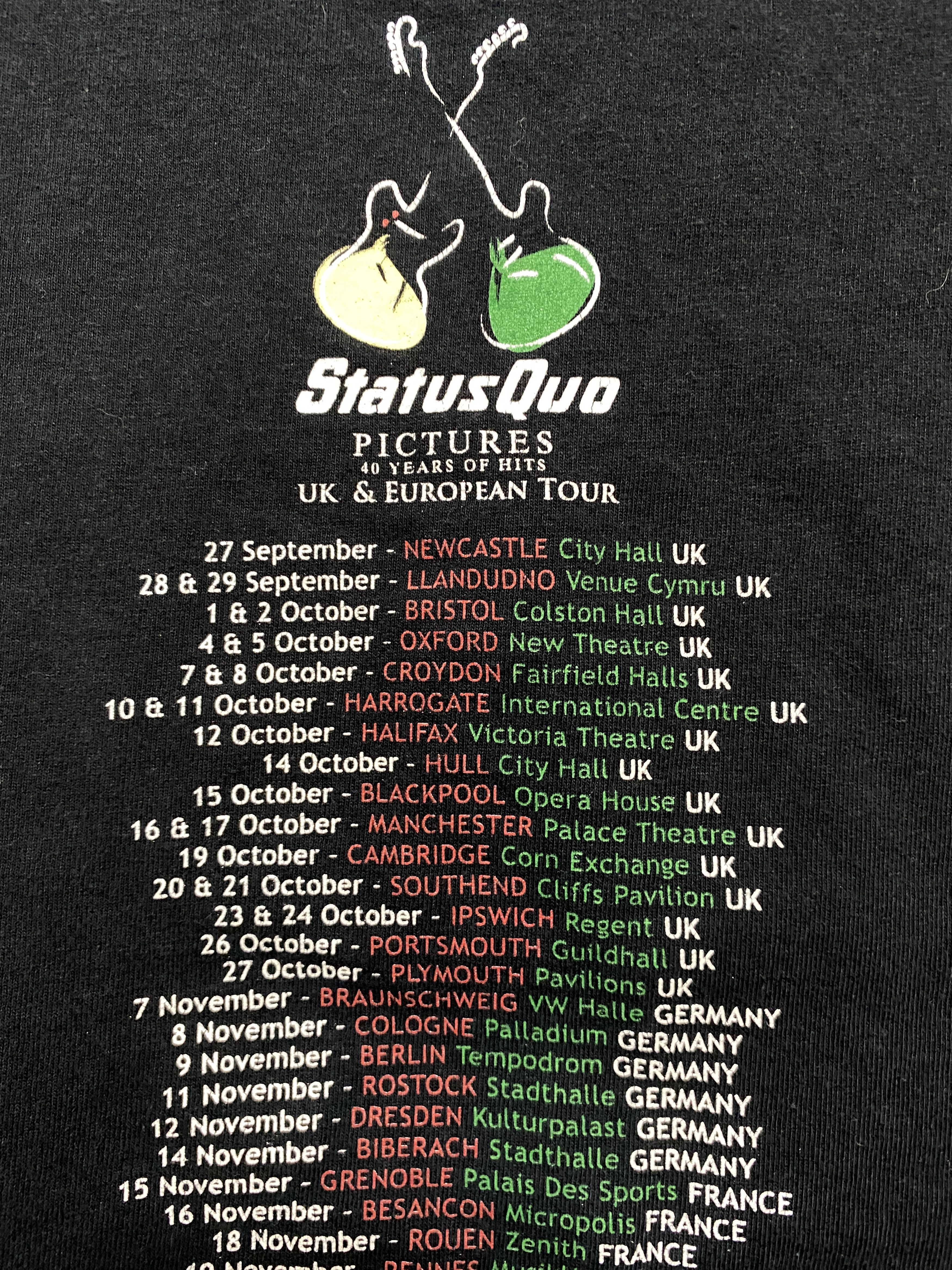 Band Tees Vintage 2008 Status Quo Tour Rock Band T-shirt Size US M / EU 48-50 / 2 - 13 Thumbnail