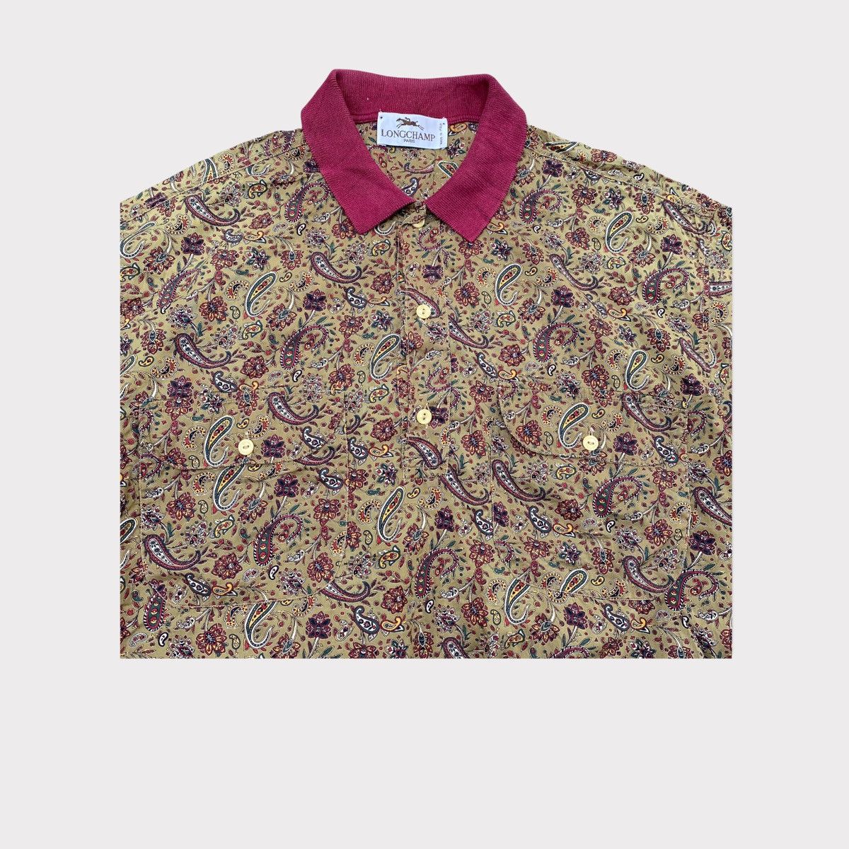 Longchamp Vintage 80's Long Champ Paisley Poloshirt Size US M / EU 48-50 / 2 - 4 Thumbnail