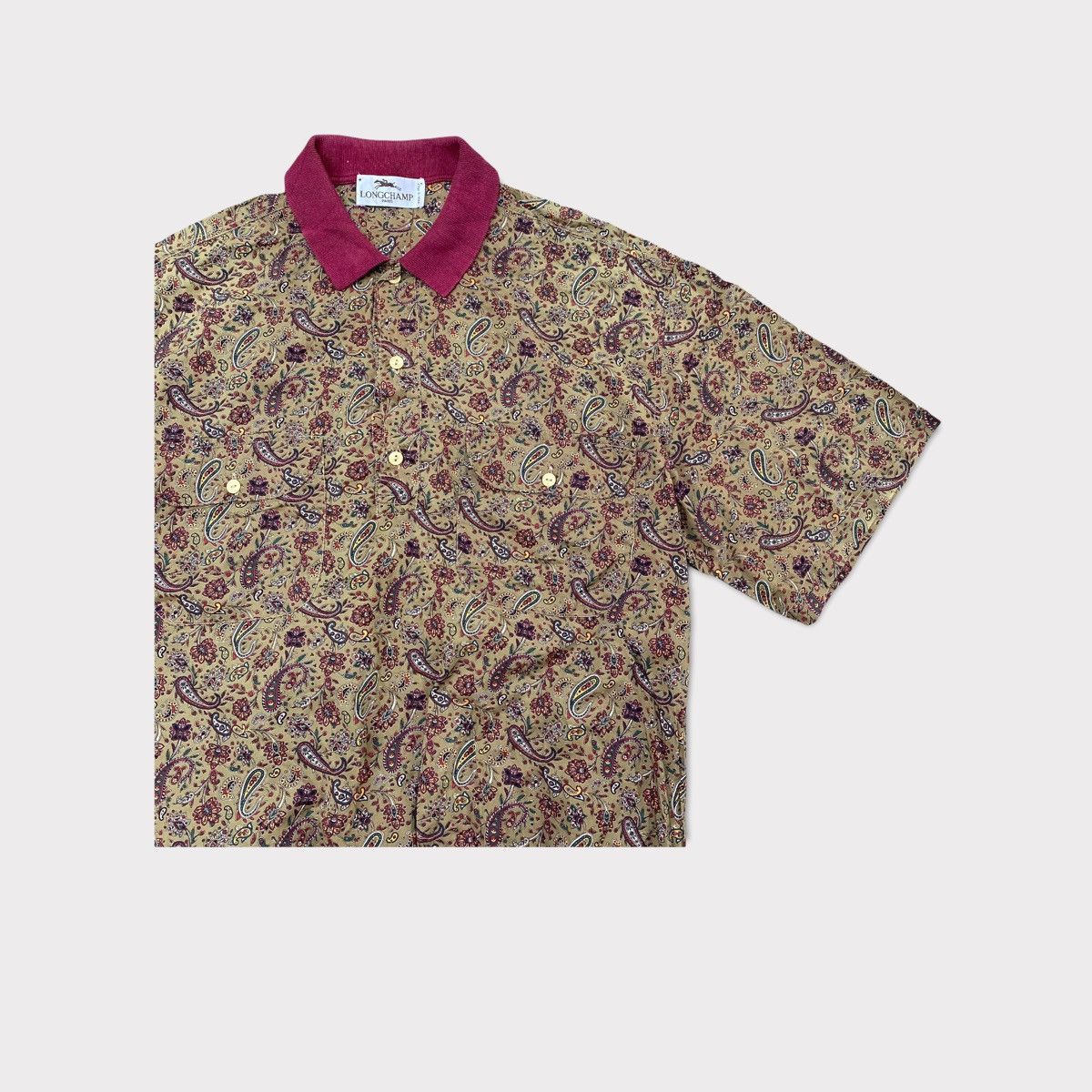 Longchamp Vintage 80's Long Champ Paisley Poloshirt Size US M / EU 48-50 / 2 - 3 Thumbnail