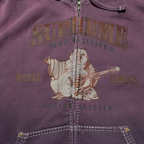 Supreme True Religion Zip Up Hooded Sweatshirt Purple Men's - FW21