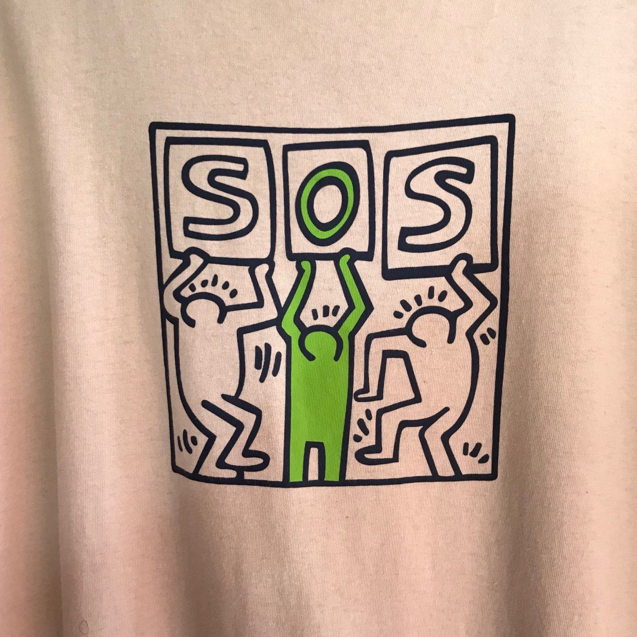 Japanese Brand × Keith Haring × Vintage 🔥 Vintage KEITH HARING SOS Design Art Tshirt Size US XL / EU 56 / 4 - 2 Thumbnail