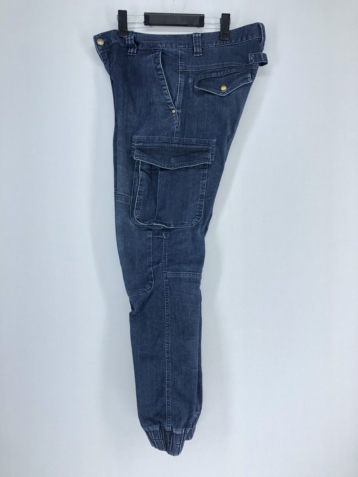 Japanese Brand ROCKY DENIM CARGO PANTS DOUBLE KNEE MULTI POCKETS Size US 34 / EU 50 - 4 Thumbnail