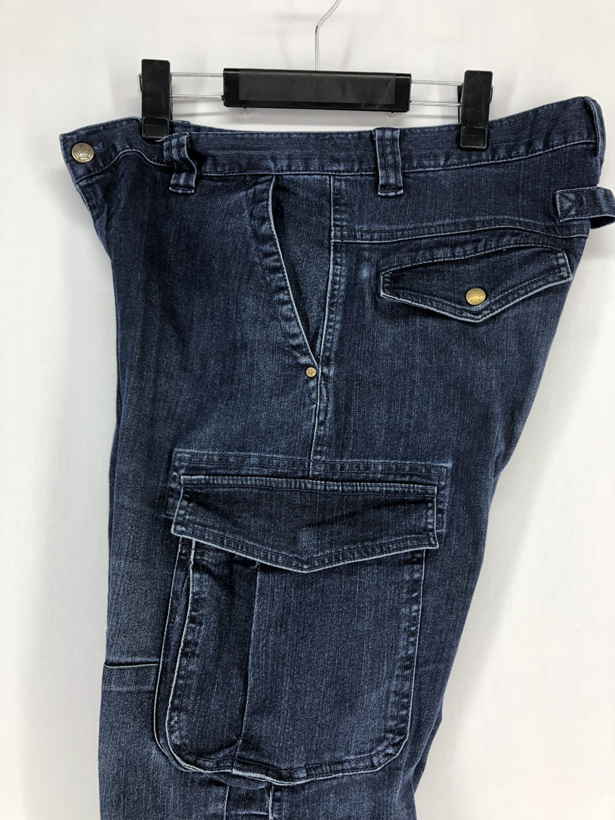 Japanese Brand ROCKY DENIM CARGO PANTS DOUBLE KNEE MULTI POCKETS Size US 34 / EU 50 - 17 Thumbnail