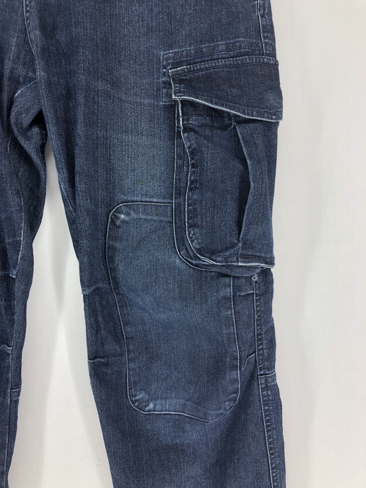 Japanese Brand ROCKY DENIM CARGO PANTS DOUBLE KNEE MULTI POCKETS Size US 34 / EU 50 - 11 Thumbnail
