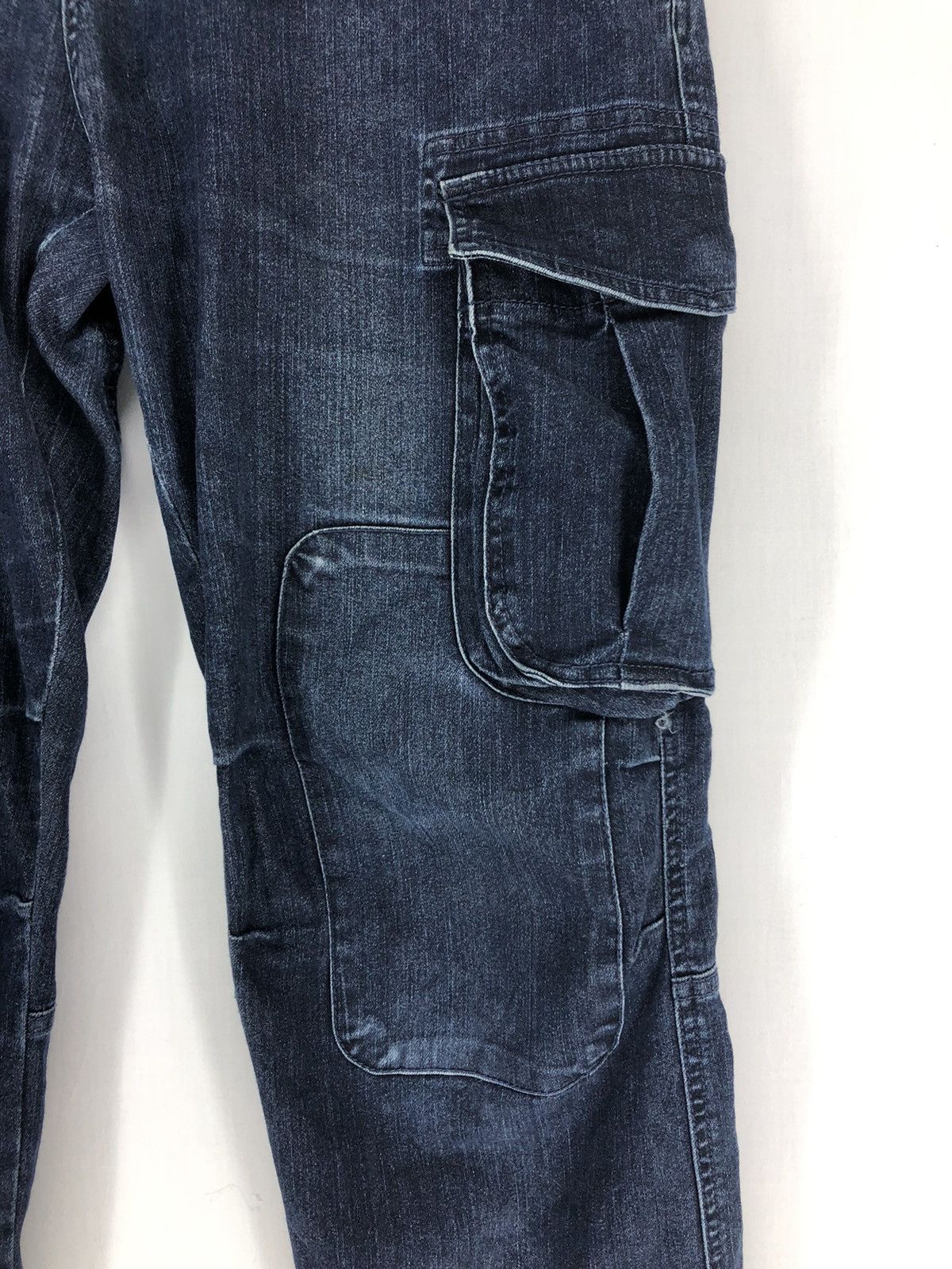 Japanese Brand ROCKY DENIM CARGO PANTS DOUBLE KNEE MULTI POCKETS Size US 34 / EU 50 - 9 Thumbnail