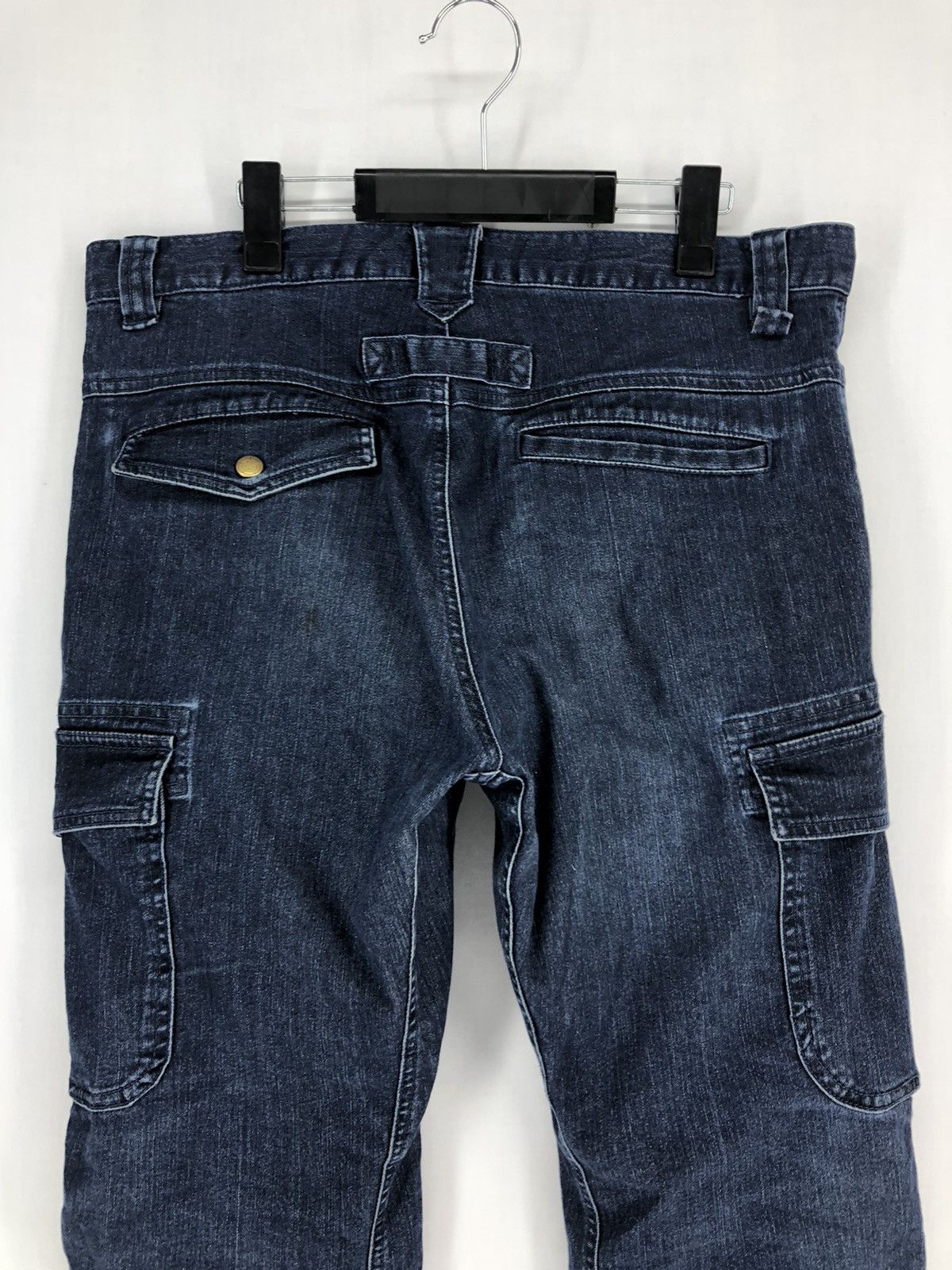 Japanese Brand ROCKY DENIM CARGO PANTS DOUBLE KNEE MULTI POCKETS Size US 34 / EU 50 - 13 Thumbnail