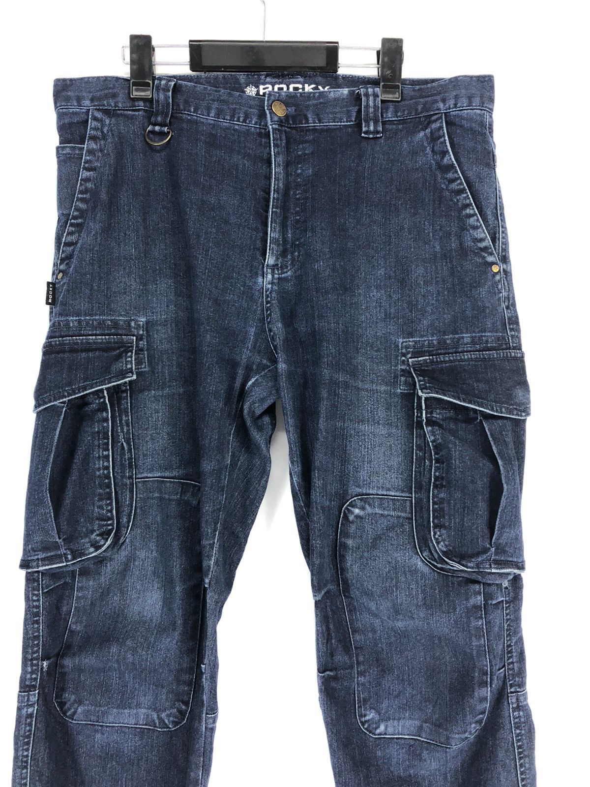Japanese Brand ROCKY DENIM CARGO PANTS DOUBLE KNEE MULTI POCKETS Size US 34 / EU 50 - 23 Thumbnail