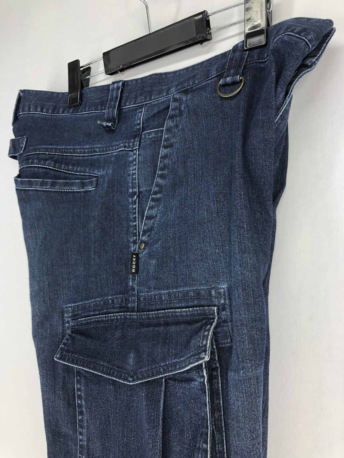 Japanese Brand ROCKY DENIM CARGO PANTS DOUBLE KNEE MULTI POCKETS Size US 34 / EU 50 - 15 Thumbnail