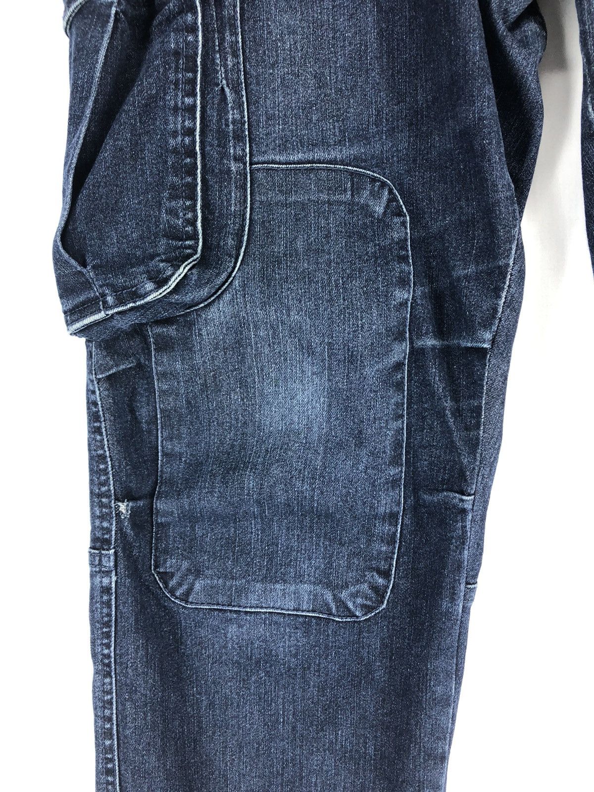 Japanese Brand ROCKY DENIM CARGO PANTS DOUBLE KNEE MULTI POCKETS Size US 34 / EU 50 - 8 Thumbnail