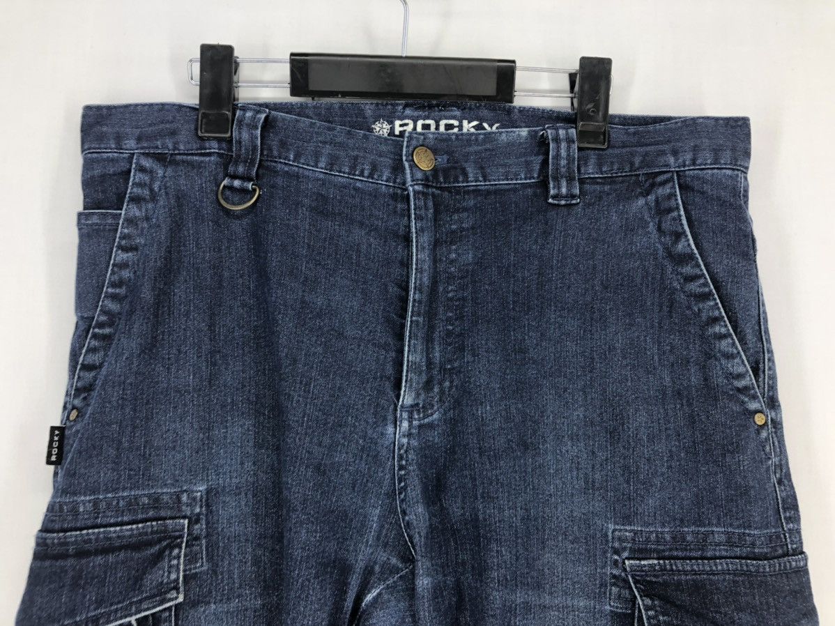 Japanese Brand ROCKY DENIM CARGO PANTS DOUBLE KNEE MULTI POCKETS Size US 34 / EU 50 - 7 Thumbnail