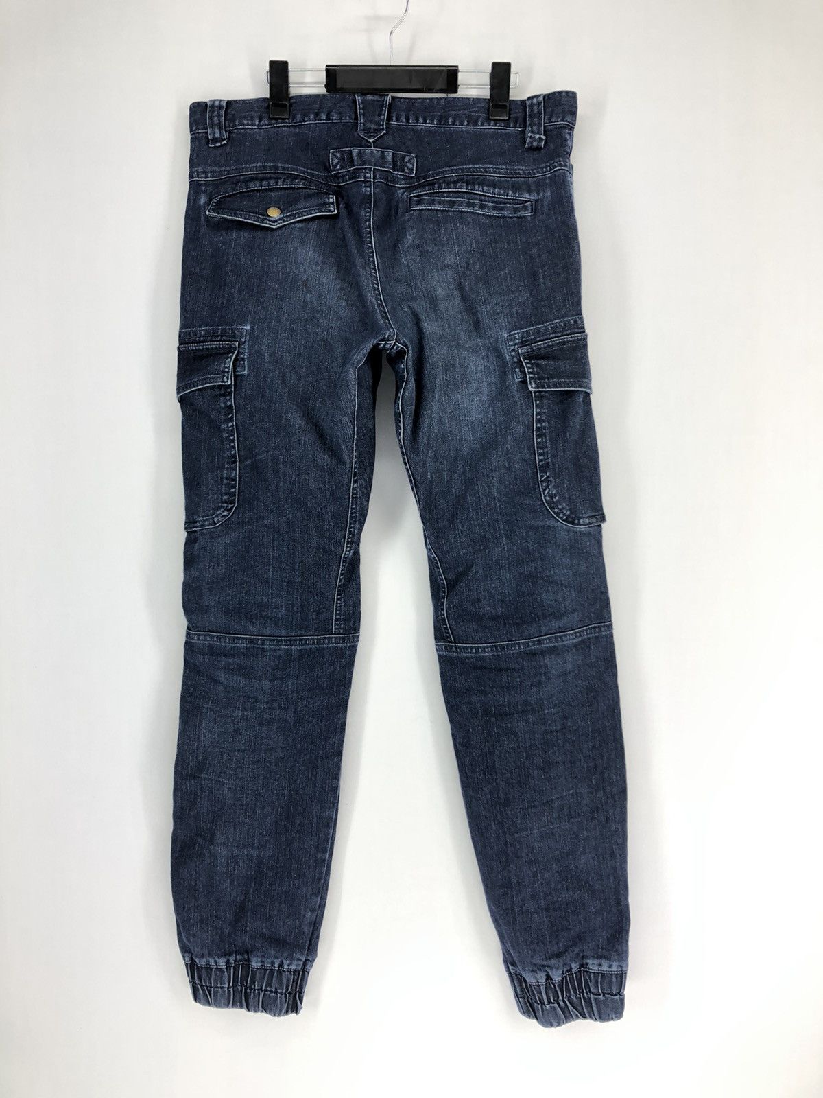 Japanese Brand ROCKY DENIM CARGO PANTS DOUBLE KNEE MULTI POCKETS Size US 34 / EU 50 - 3 Thumbnail