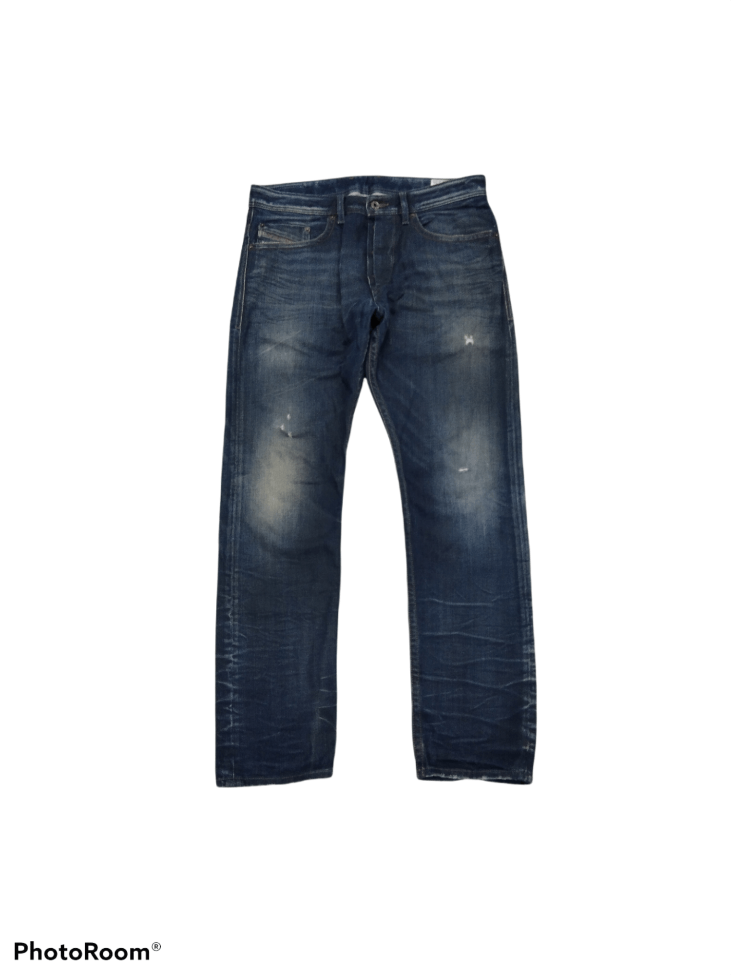 DiSTRESSED DENIM PANTS DIESEL BRADDOM REGULAR SLIM-CARROT