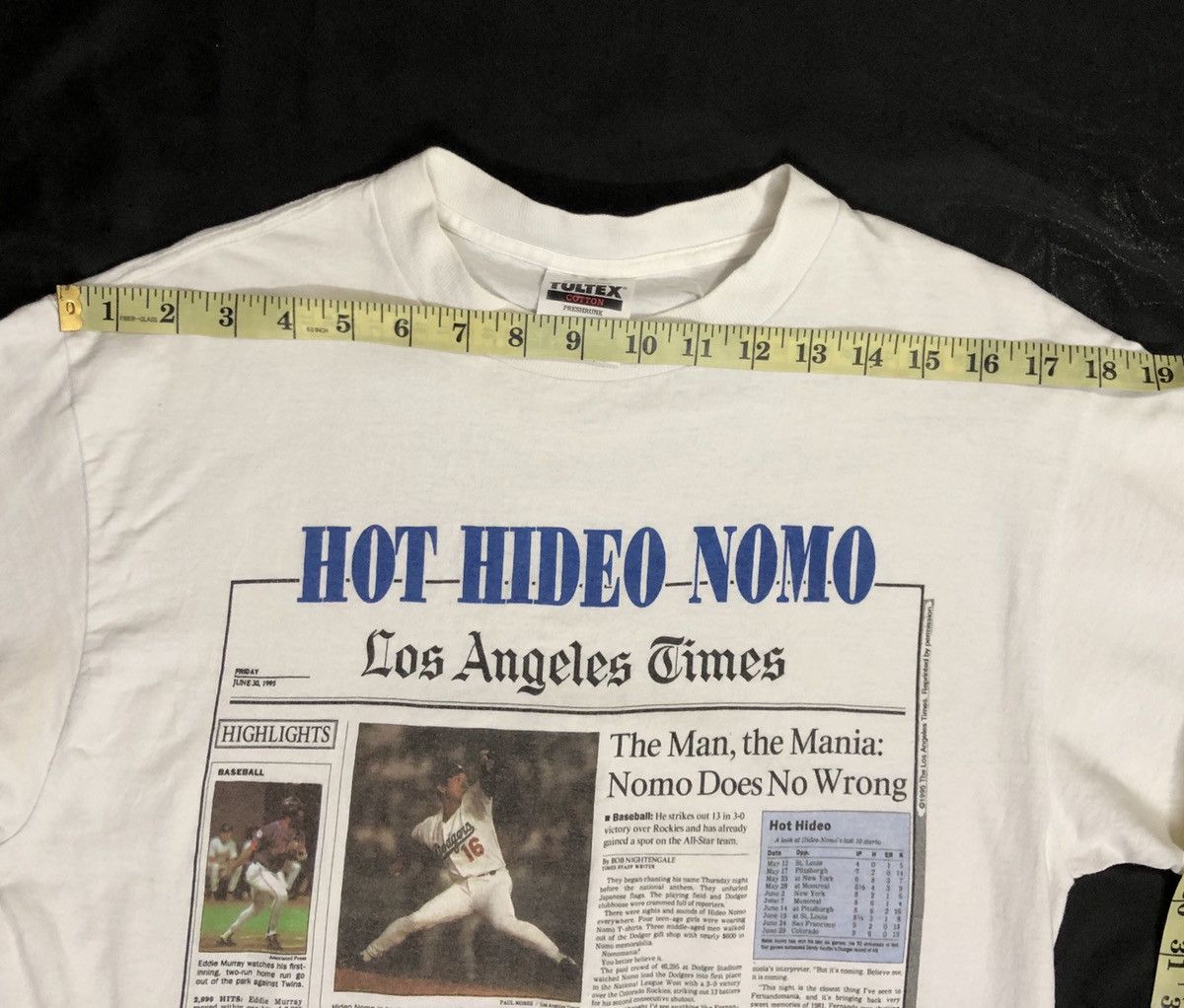 MLB LA Dodgers Hideo Nomo T-Shirt Vintage 1995 Size US M / EU 48-50 / 2 - 7 Thumbnail