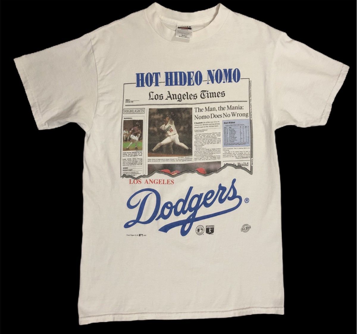 Vintage 1995 Los Angeles Dodgers Hideo Nomo Salem Sportswear T-Shirt Sz.XL