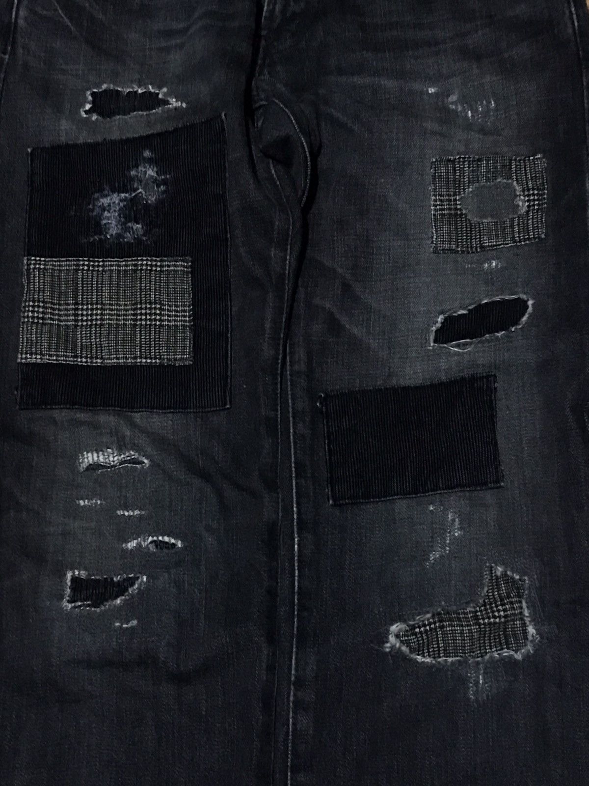 Japanese Brand Semantic Design Patchwork Distressed Jeans Size US 31 - 6 Thumbnail
