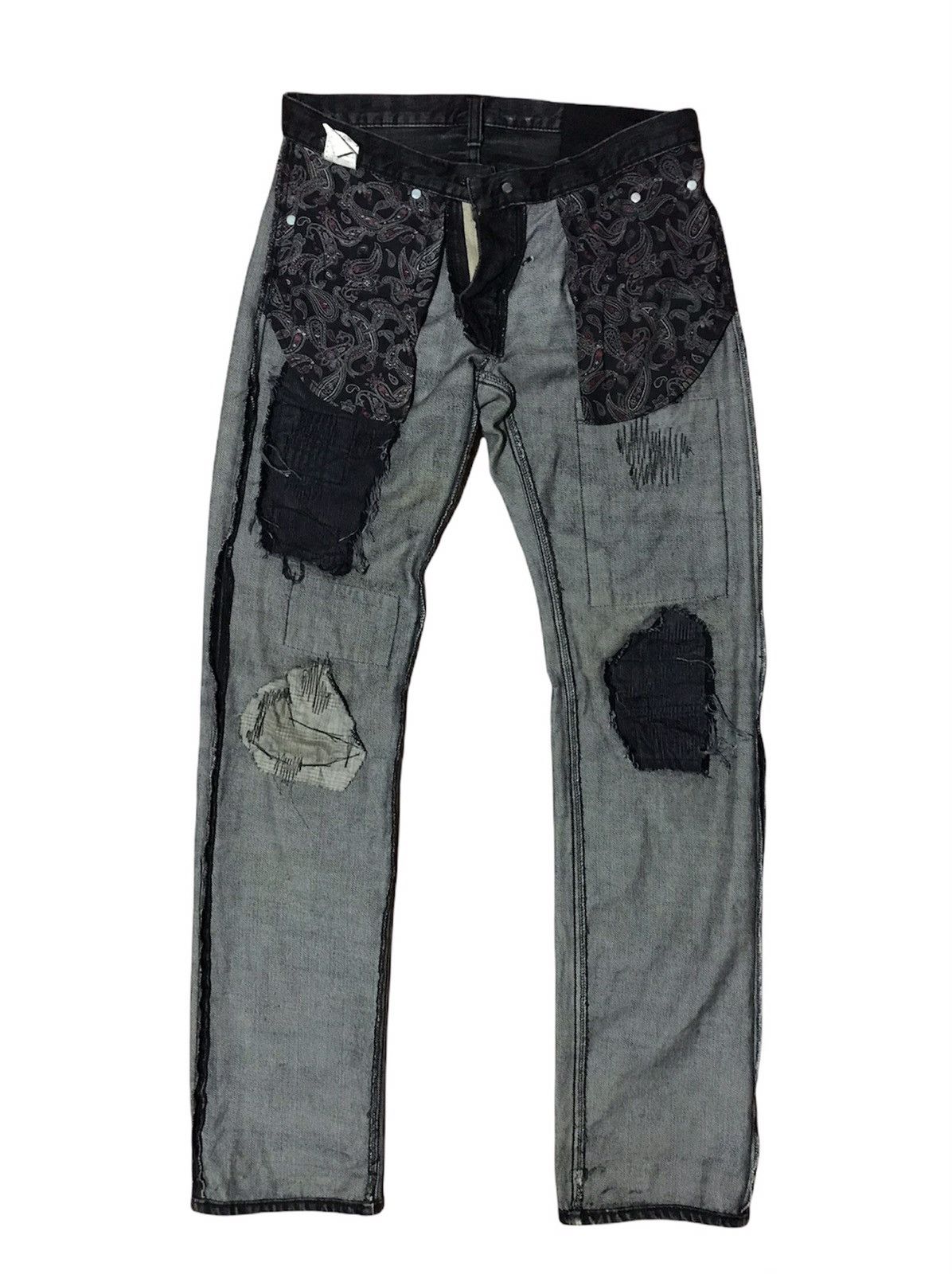 Japanese Brand Semantic Design Patchwork Distressed Jeans Size US 31 - 4 Thumbnail
