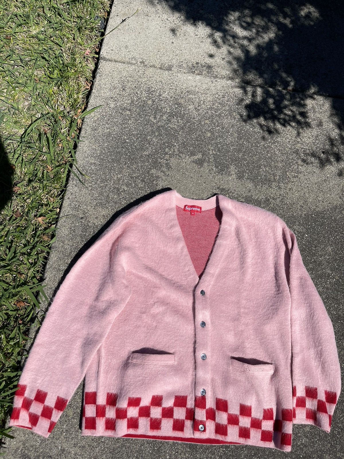 M）Supreme Brushed Checkerboard Cardigan