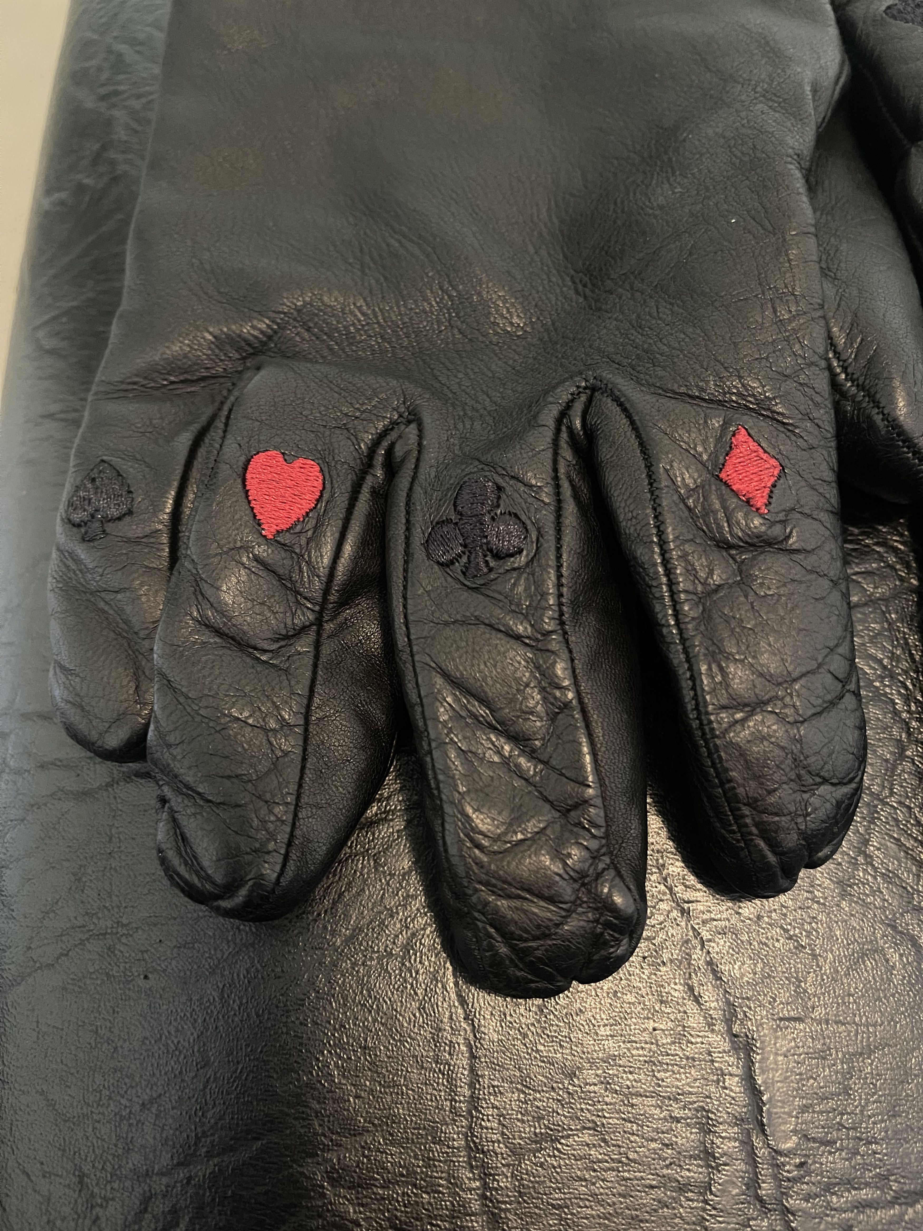 Yang Li Card suit embroidered gloves Size ONE SIZE - 3 Thumbnail