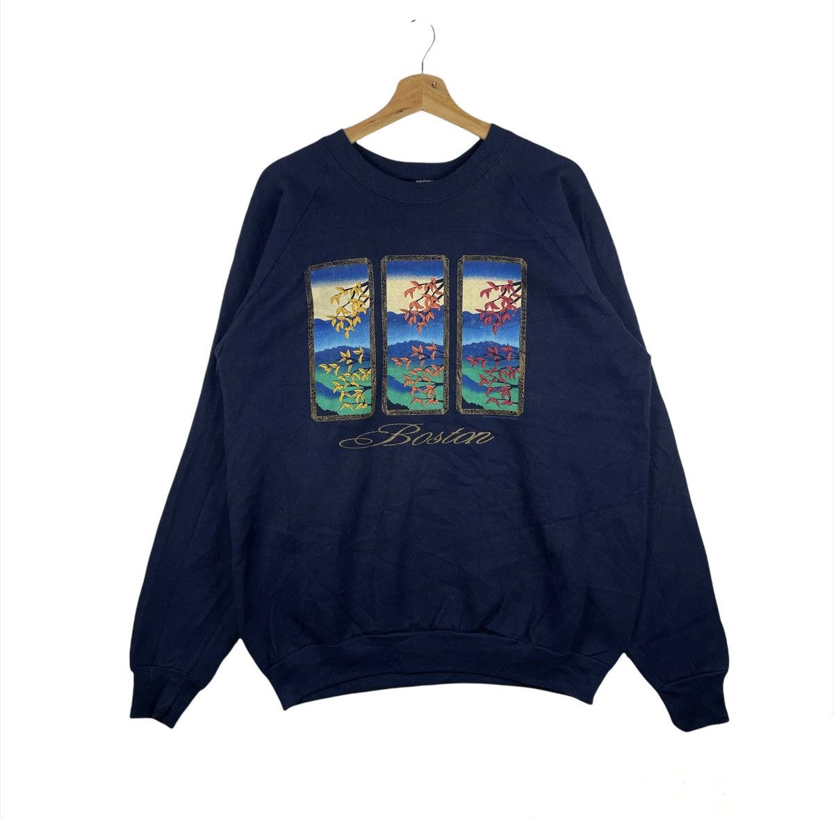 Vintage Vintage 90’s Boston Sweatshirt XLarge Size Jumper Sweater Size US XL / EU 56 / 4 - 1 Thumbnail
