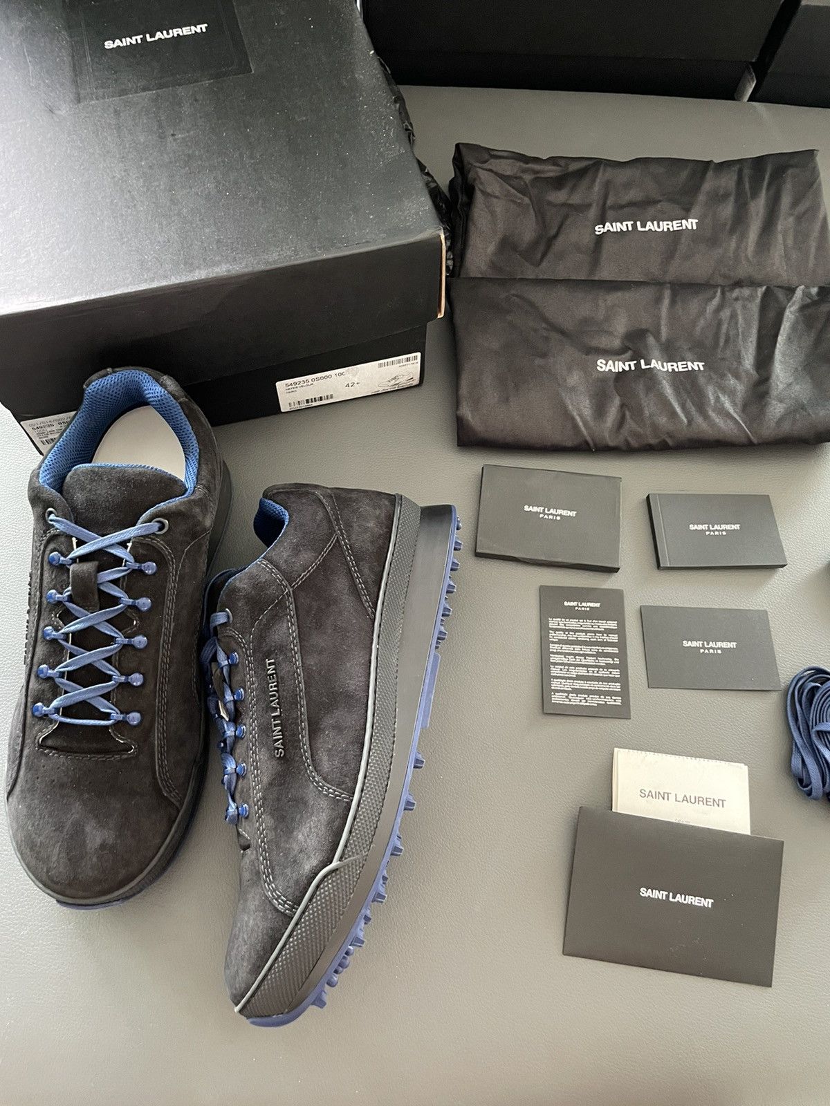 Hedi Slimane × Saint Laurent Paris × Yves Saint Laurent Saint Laurent Runway Velour Velvet Jump Sneakers Size US 9.5 / EU 42-43 - 6 Thumbnail