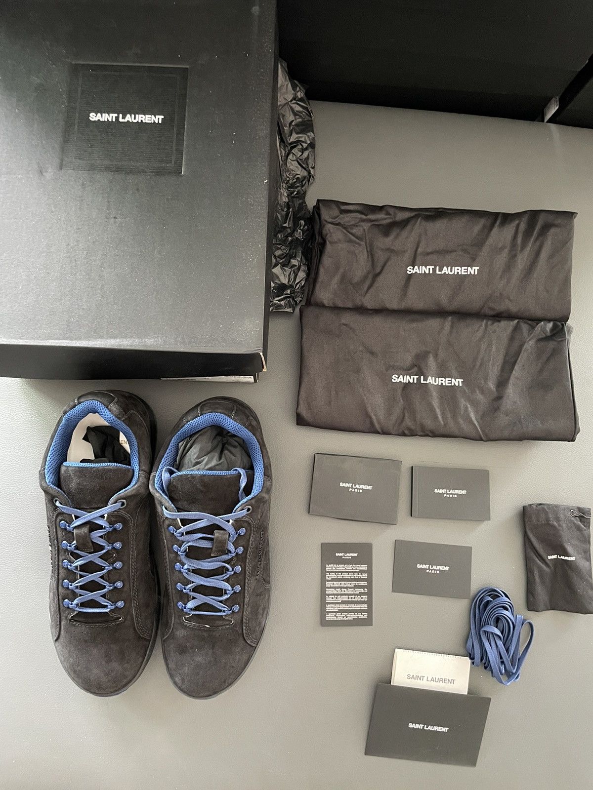 Hedi Slimane × Saint Laurent Paris × Yves Saint Laurent Saint Laurent Runway Velour Velvet Jump Sneakers Size US 9.5 / EU 42-43 - 3 Thumbnail