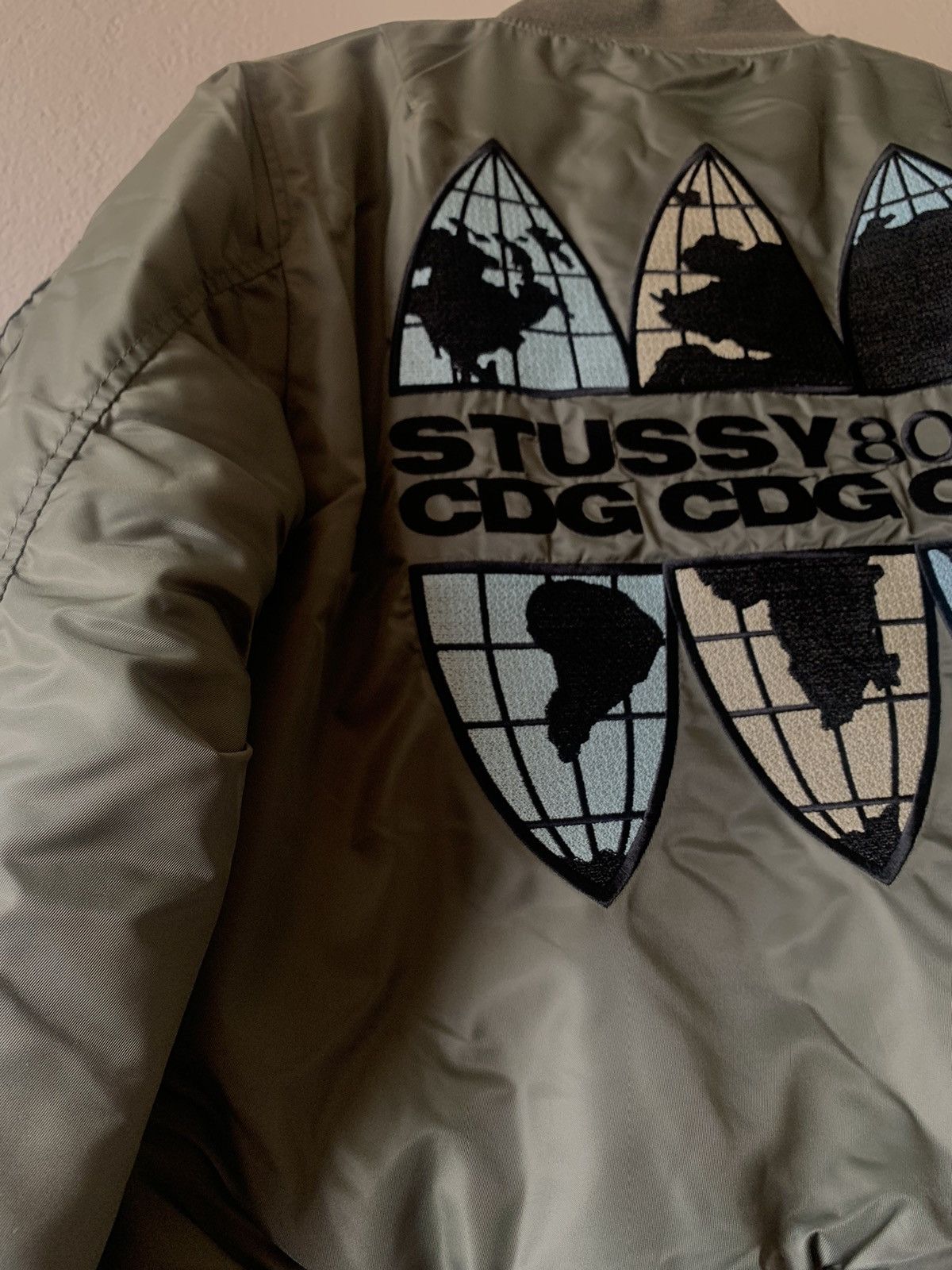 CDG by Comme des Garcons Stussy CDG 40th Anniversary Bomber Jacket Olive Size S Size US S / EU 44-46 / 1 - 4 Thumbnail