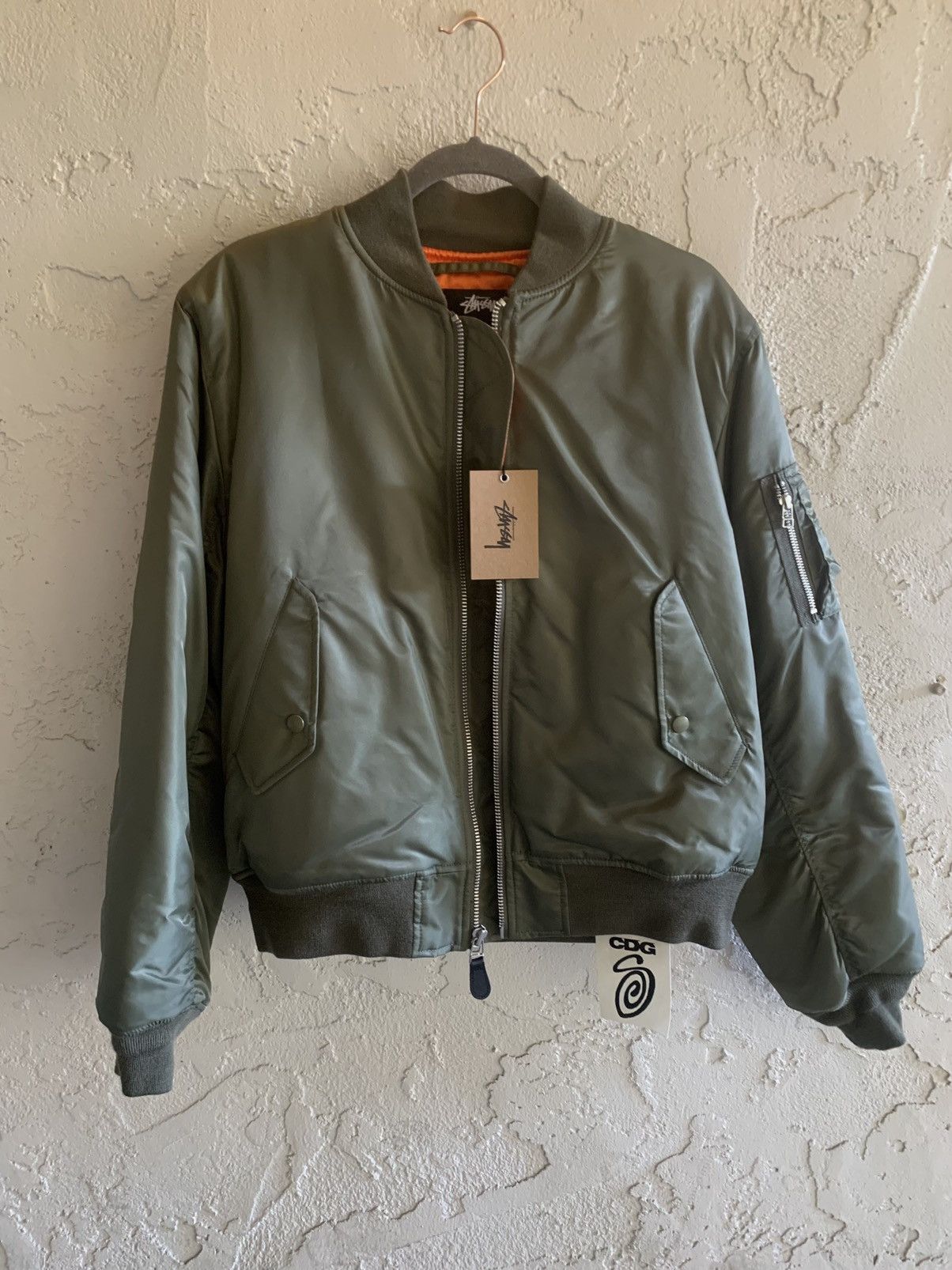CDG by Comme des Garcons Stussy CDG 40th Anniversary Bomber Jacket Olive Size S Size US S / EU 44-46 / 1 - 2 Thumbnail