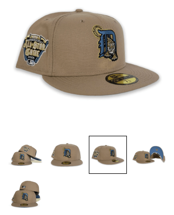 MLB Exclusive Fitted Detroit Tigers 7 1/8 Tan Icy 2005 Hatclub Size ONE SIZE - 10 Thumbnail