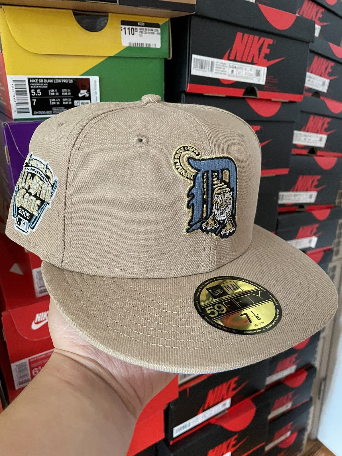 MLB Exclusive Fitted Detroit Tigers 7 1/8 Tan Icy 2005 Hatclub Size ONE SIZE - 1 Thumbnail