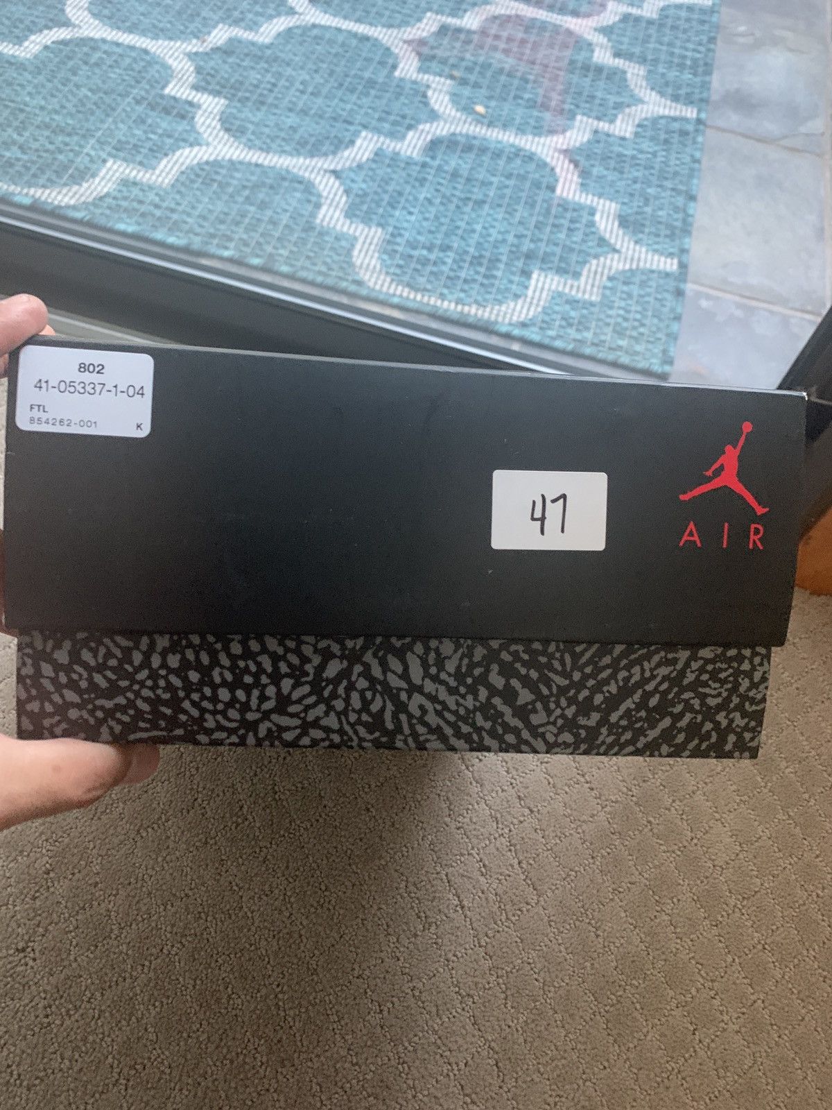 Jordan Brand × Nike Jordan 3 Retro Black Cement 2018 Size US 10.5 / EU 43-44 - 12 Thumbnail