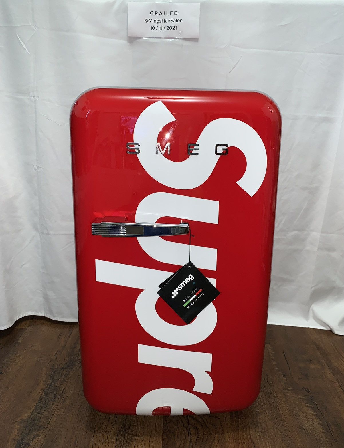 image of Supreme Smeg Mini Fridge in Red/White, Men's