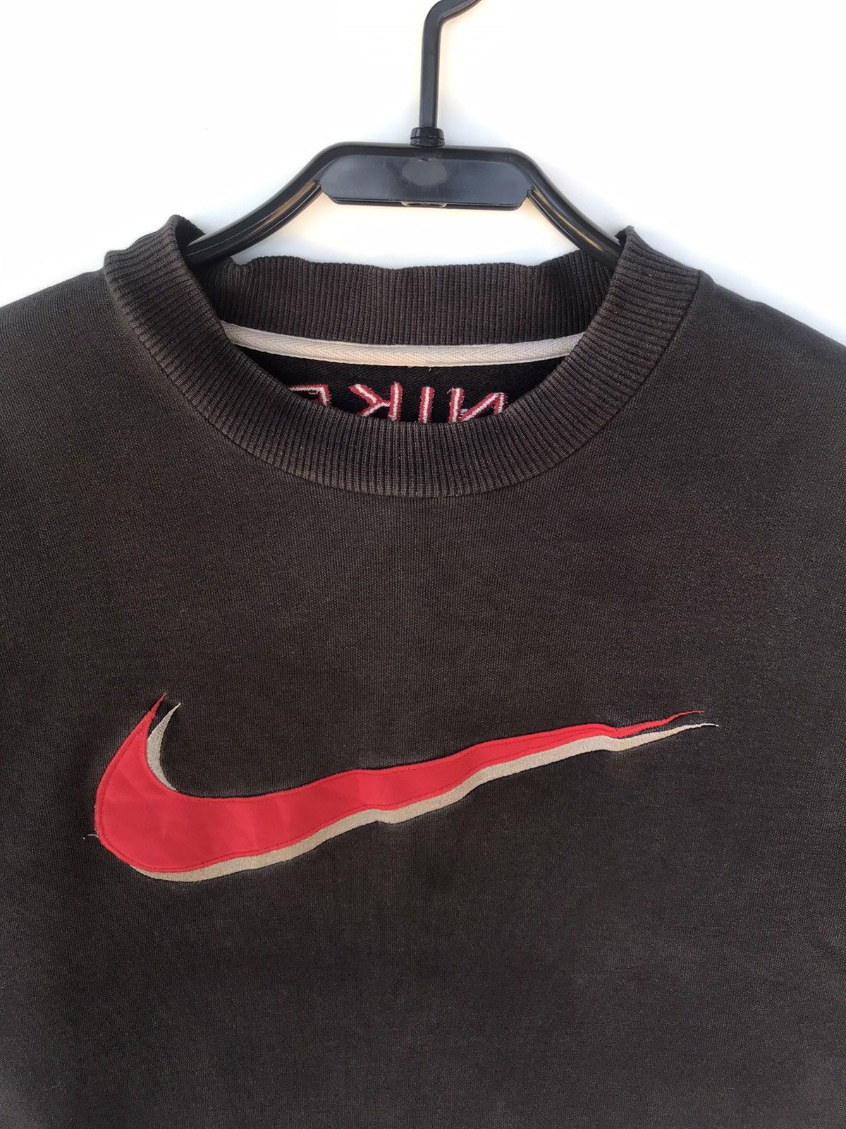 Nike × Vintage Vintage Nike Double Swoosh Big Logo Embroidered Sweatshirt Size US L / EU 52-54 / 3 - 3 Thumbnail