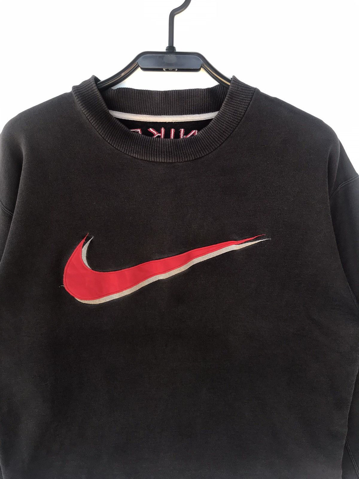 Nike × Vintage Vintage Nike Double Swoosh Big Logo Embroidered Sweatshirt Size US L / EU 52-54 / 3 - 2 Thumbnail