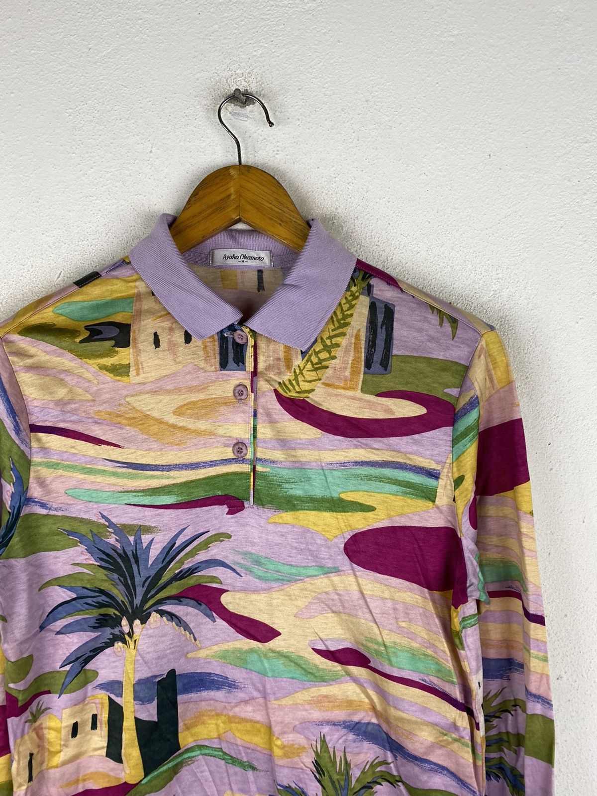Designer × Mizuno × Vintage Vintage Ayako Okamoto x Mizuno Long Sleeve Polo Shirt Desert Size US M / EU 48-50 / 2 - 5 Thumbnail