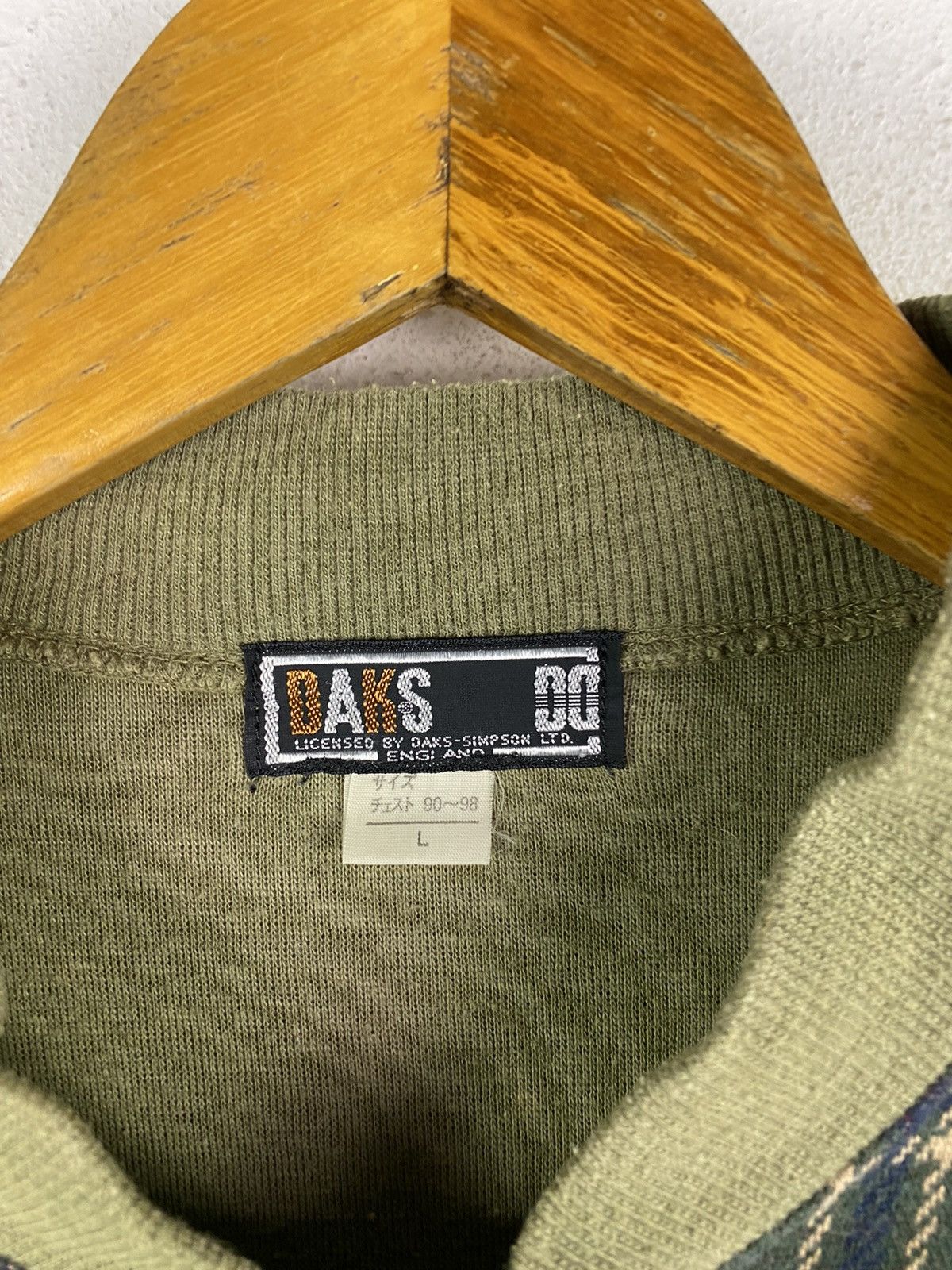 DAKS × Vintage Vintage DAKS-Simpson England Plaid & Olive Green Pullover Size US L / EU 52-54 / 3 - 6 Thumbnail