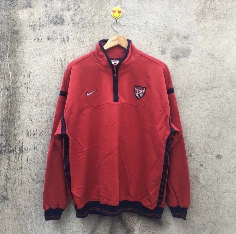 Nike Vintage 90s nike usa soccer sweatshirt half zipper Grailed