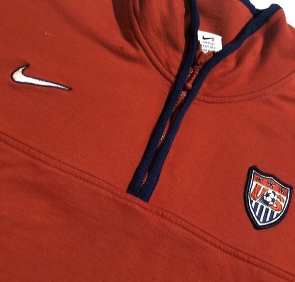 Nike Vintage 90s nike usa soccer sweatshirt half zipper Grailed
