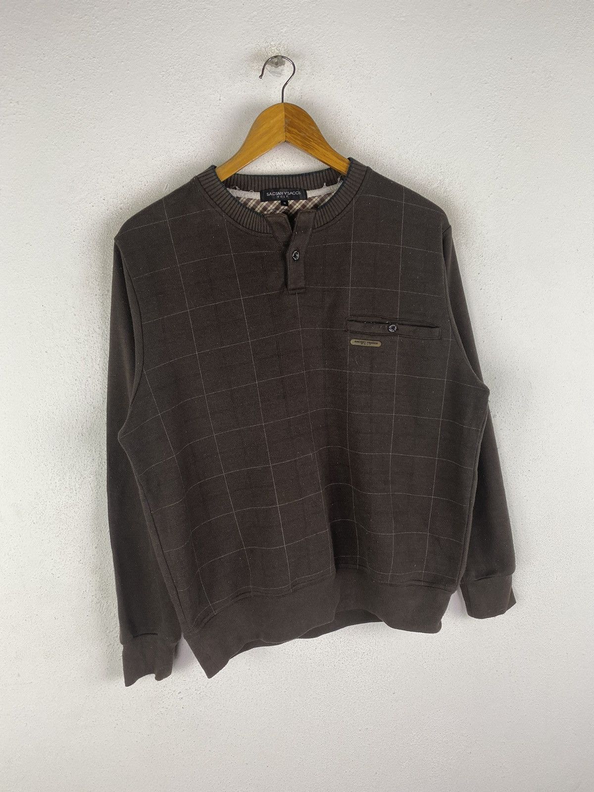 Yohji Yamamoto Sacsny Y’saccs Golf Sweatshirt Vintage Check-Lined Pullover Size US M / EU 48-50 / 2 - 3 Thumbnail