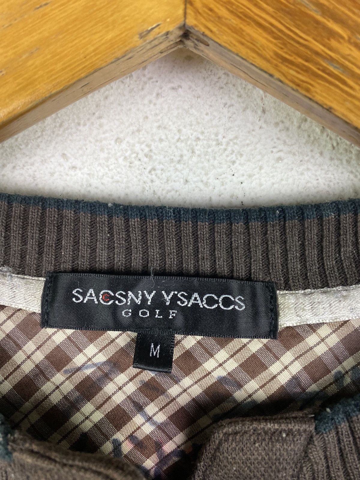 Yohji Yamamoto Sacsny Y’saccs Golf Sweatshirt Vintage Check-Lined Pullover Size US M / EU 48-50 / 2 - 5 Thumbnail