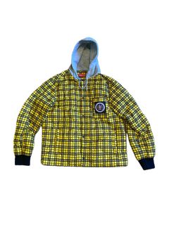 Supreme quilted liner hooded jacket hot sale yellow plaid