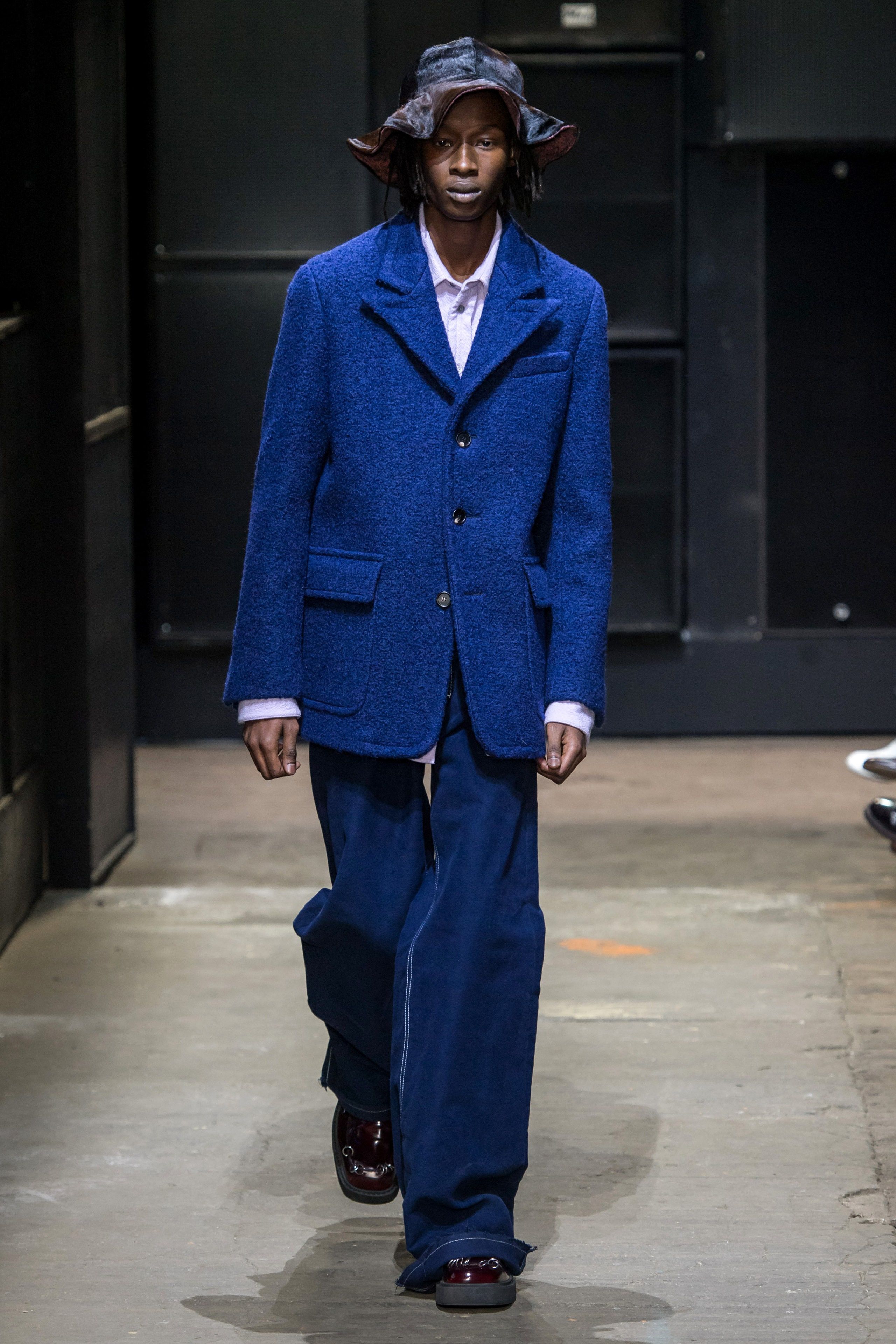 image of Marni Fw19 Runway Blue Boucle Coat Jacket 48 M, Men's (Size Medium)