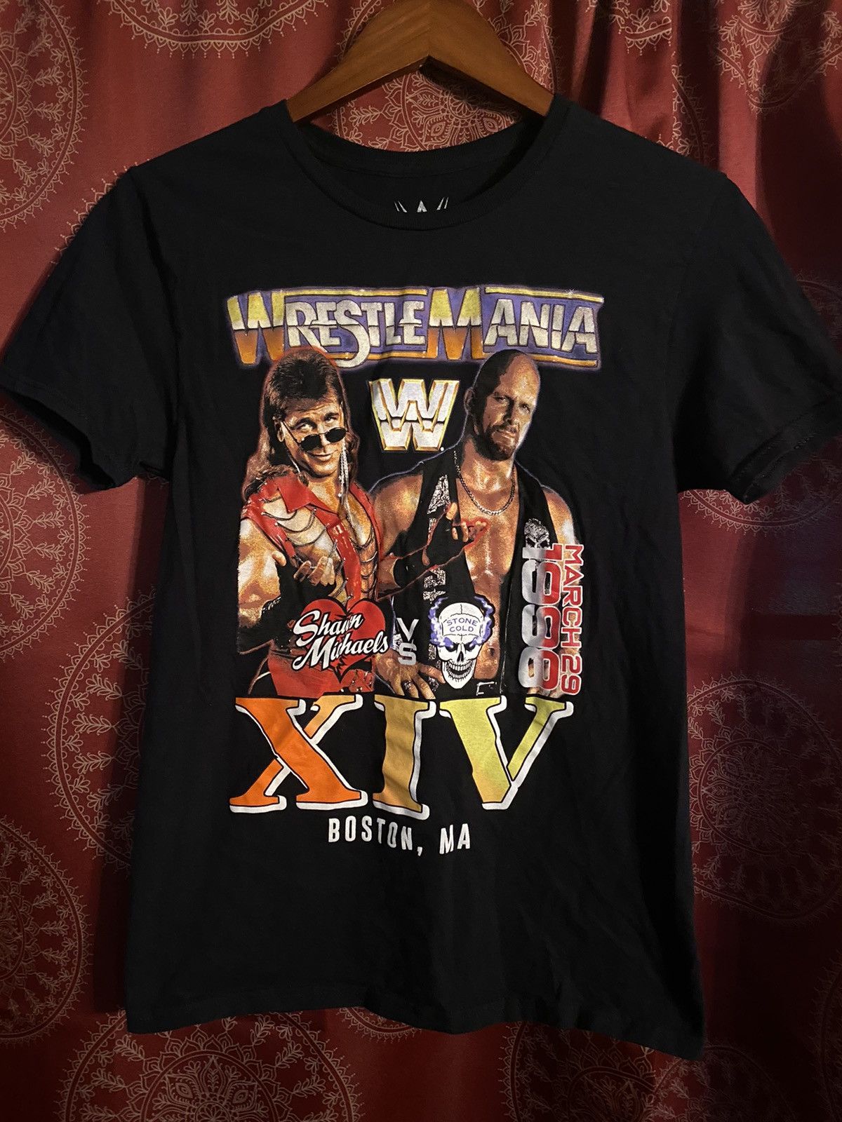 Wwf Wrestle mania XIV Shawn Michaels Steve Austin Tee | Grailed