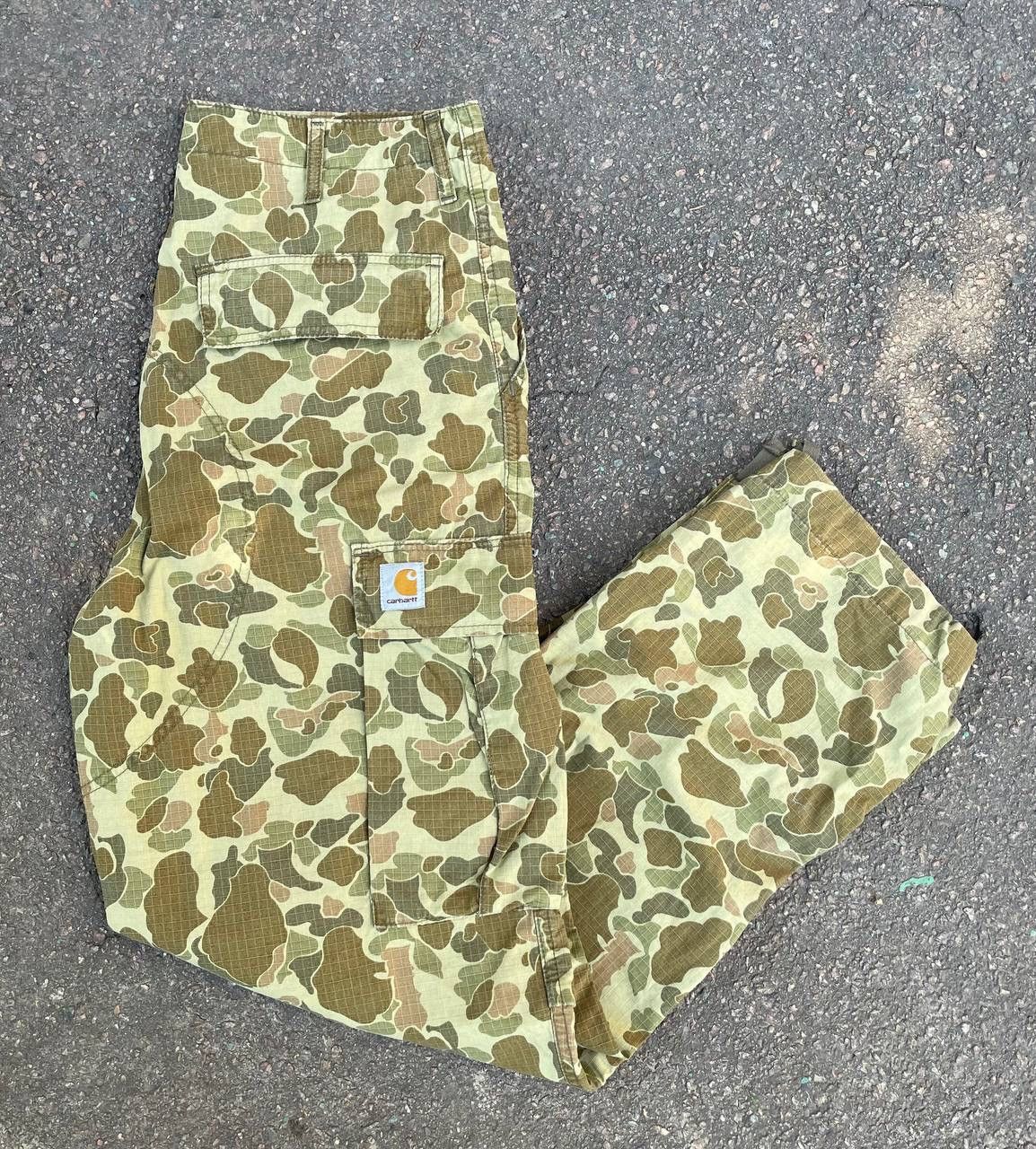 Vintage Vintage 90s camo carhartt Pants like a bape Grailed
