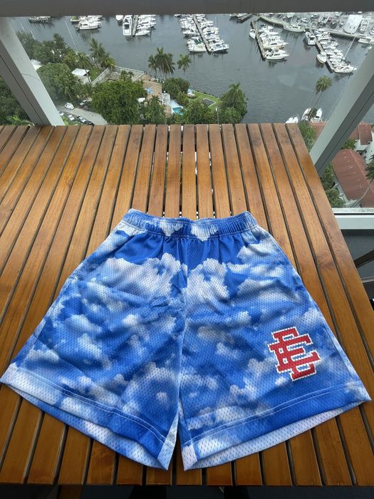 Eric Emanuel Basic Shorts Blue Pink Clouds