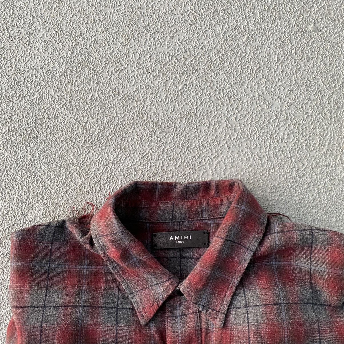Amiri Amiri Red/Black Distressed Flannel Size US L / EU 52-54 / 3 - 4 Thumbnail